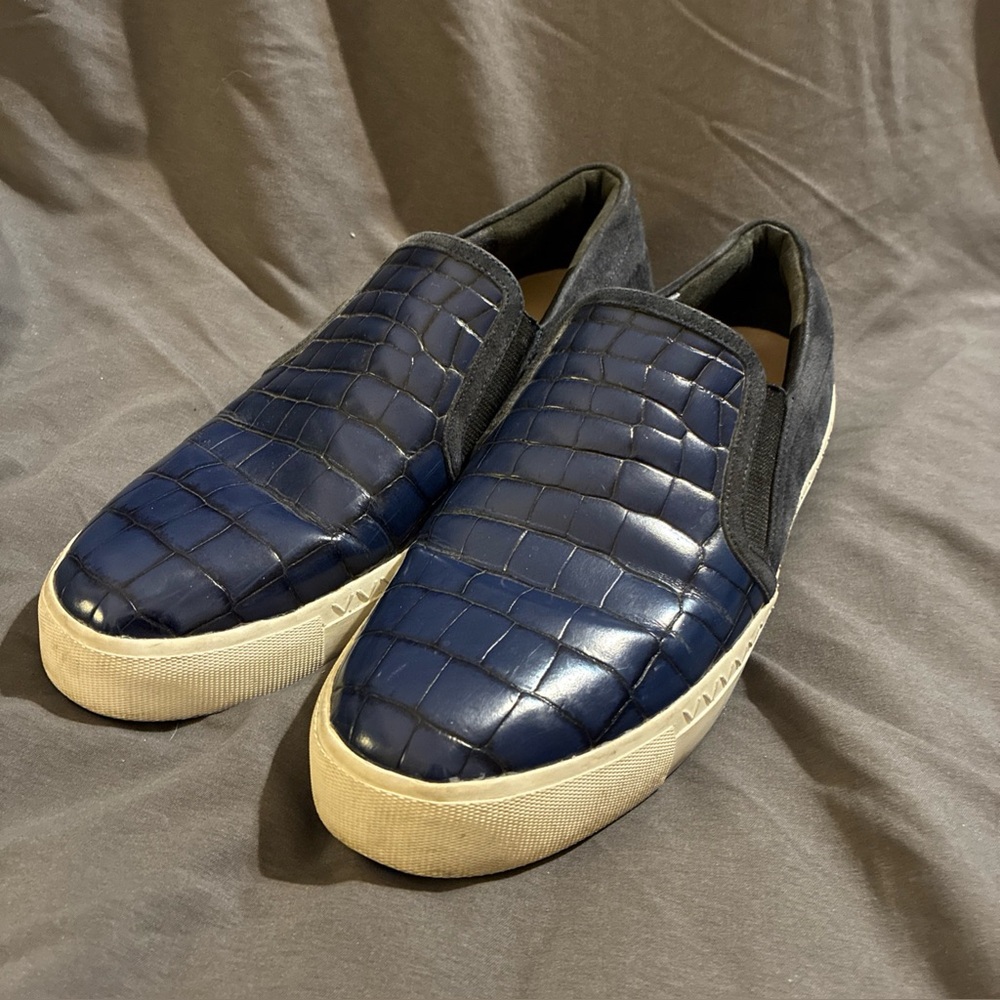 Via Spiga Mahliah Women’s Size 8 M Shoes Blue Embossed And Suede